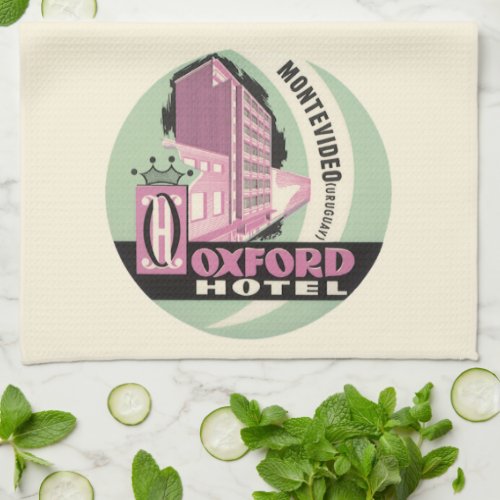 Oxford Hotel Montevideo Uruguay Vintage Travel Kitchen Towel