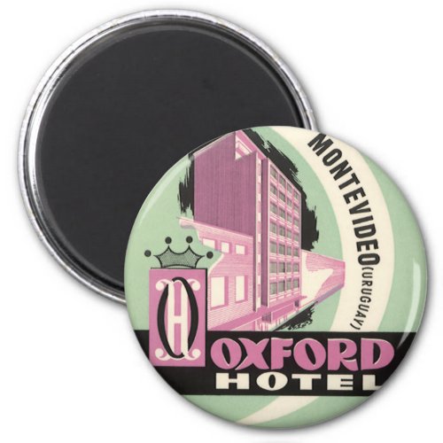 Oxford Hotel Montevideo Uruguay Vintage Travel Magnet