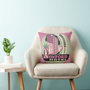 Oxford Hotel, Montevideo, Uruguay, Vintage Travel Throw Pillow