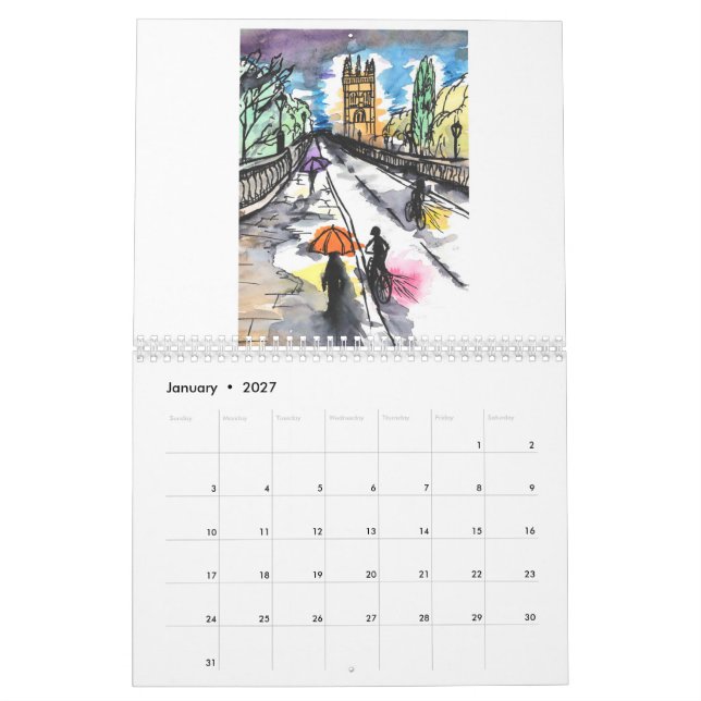 Oxford in Watercolour 2021 Calendar (Jan 2027)