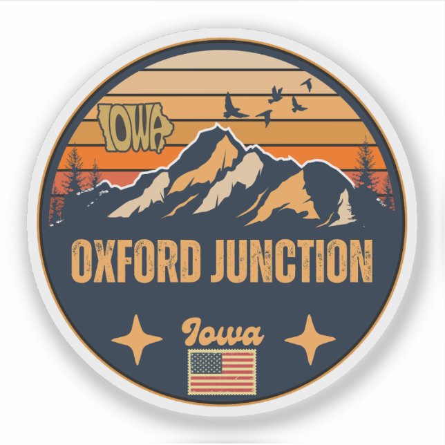 Oxford Junction, Iowa Sticker (Front)