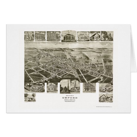 Oxford, PA Panoramic Map - 1907 Cards (Front Horizontal)