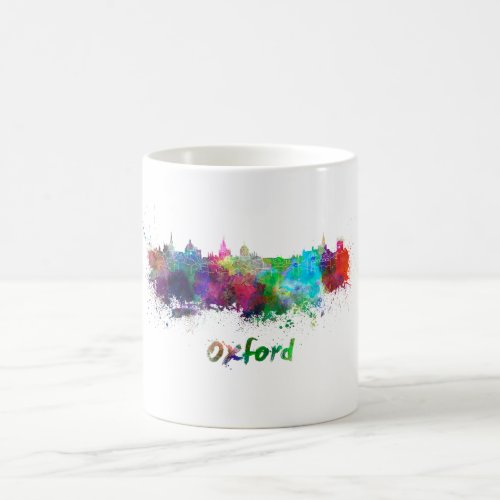 Oxford skyline in watercolor coffee mug