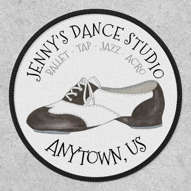 Oxford Tap Shoe Custom Dance Studio Tapper Patch (Front)