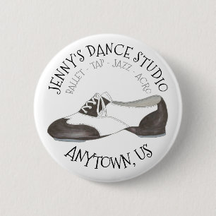 Oxford Tap Shoe Custom Dance Studio Tapper Pinback Button