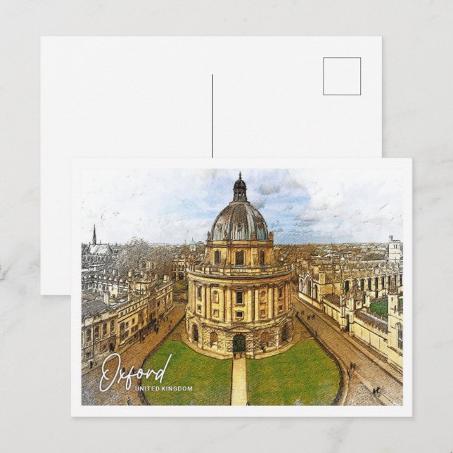 Oxford United Kingdom Beautiful color pencil Postcard (Front/Back)