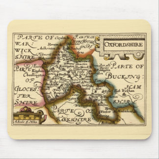 Oxfordshire County England Old Antiquarian Map Mouse Pad