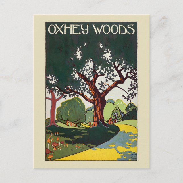 Oxhey Woods Vintage Poster 1915 Postcard (Front)