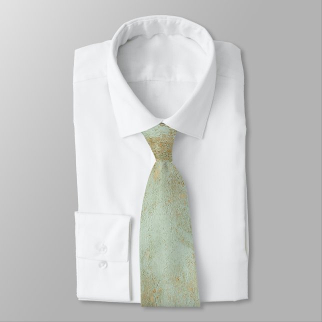 Oxidized Copper and Green Texture Neck Tie (Tied)