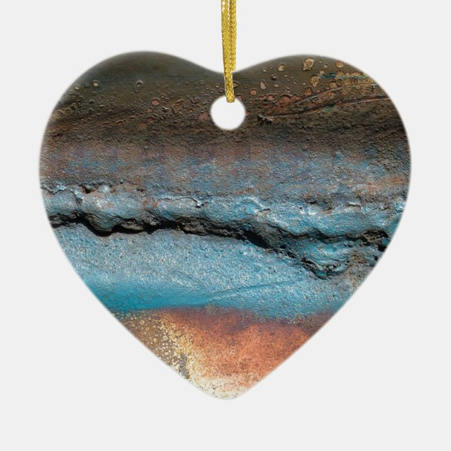 Oxidized Metal Ceramic Ornament (Front)