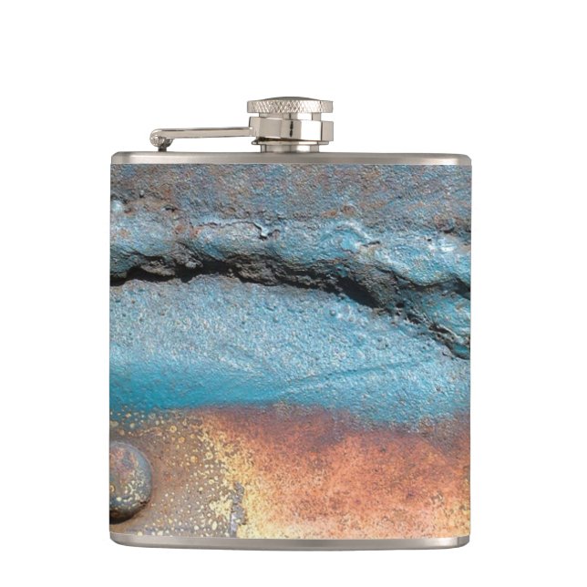 Oxidized Metal Hip Flask (Front)