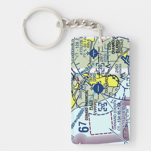 Oxnard Airport chart / taxi diagram Keychain (Front)