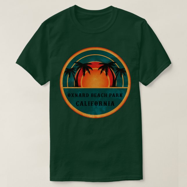 Oxnard Beach Park Carolina Beach Retro Sunset T-Shirt (Design Front)