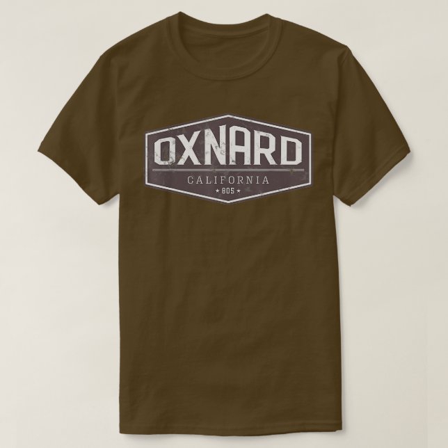 Oxnard California 805 Distressed  T-Shirt (Design Front)