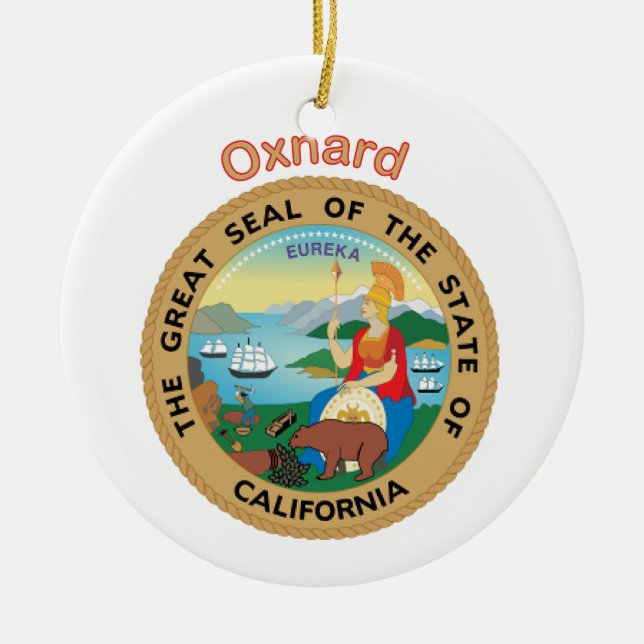 Oxnard California Ceramic Ornament (Front)