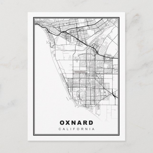 Oxnard Map Postcard (Front)