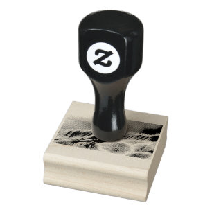 Oxpecker on a giraffe rubber stamp