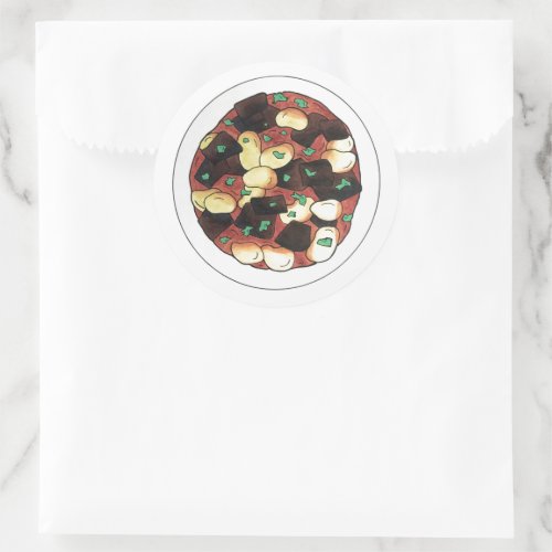 Oxtail and Broad Beans Stew Jamaican Food Classic Round Sticker