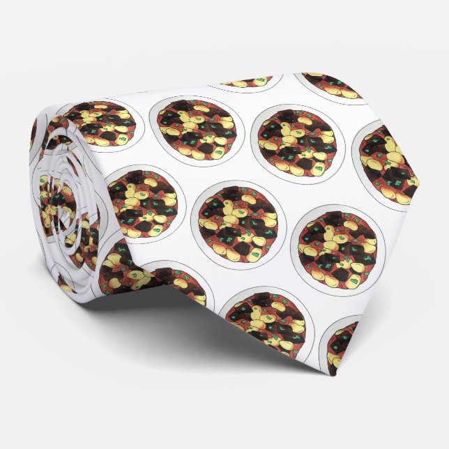 Oxtail and Broad Beans Stew Jamaican Food Neck Tie (Rolled)