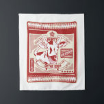 Oxtail soup pop art tapestry<br><div class="desc">A pop art illustration of a sachet of oxtail soup. This design has a ox or cow on a food packet. A design for anyone who loves to drink hot soup in winter. This is part of my food packaging design art series.</div>