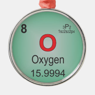 Oxygen Individual Element of the Periodic Table Metal Ornament