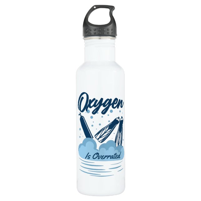 Oxygen is Overrated - For Swimmers Stainless Steel Water Bottle (Front)
