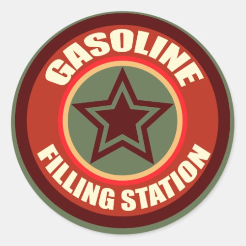 Oxygentees Gasoline Filling Station Classic Round Sticker