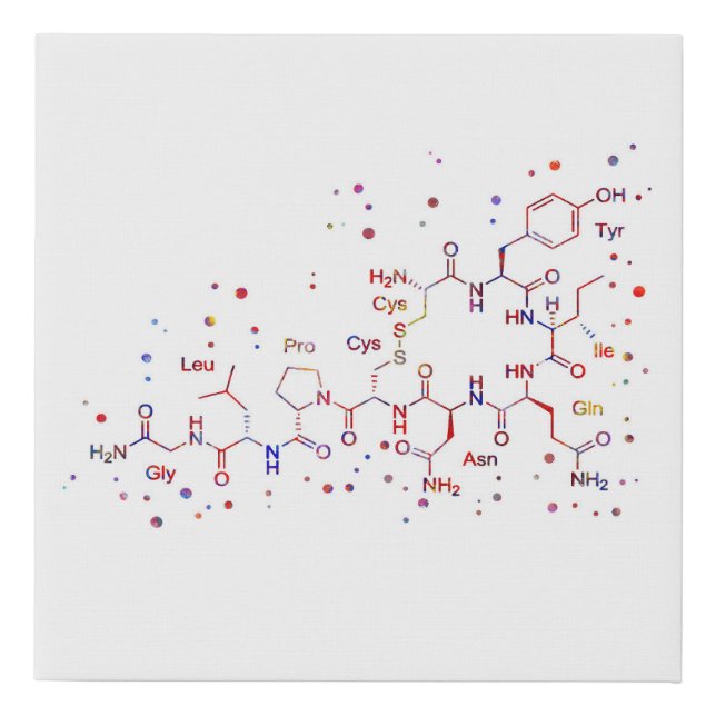 Oxytocin molecule ,molecules of love faux canvas print (Front)