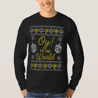 Oy To The World Funny Hanukkah Sweater Style Jewis