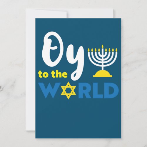 Oy To The World Funny Happy Hanukkah Invitation