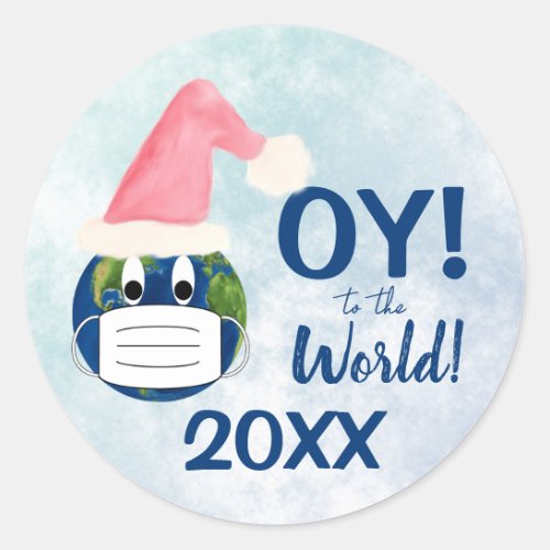 OY to the World Funny Pandemic 2020 Holiday Classic Round Sticker