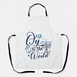Oy to the World Hanukkah Jewish Funny  Apron