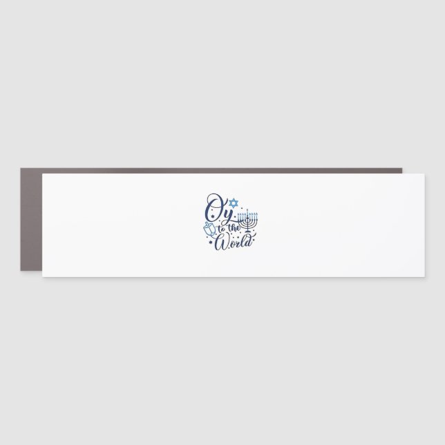 Oy to the World Hanukkah Jewish Funny  Car Magnet (Front)