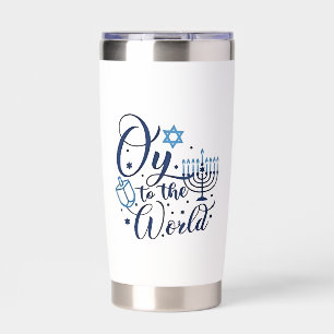 Oy to the World Hanukkah Jewish Funny Insulated Tumbler
