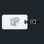 Oy to the World Hanukkah Jewish Funny  Luggage Tag<br><div class="desc">Jewish holiday humor,  Hanukkah 2025,  menorah celebration,  oy vey joke,  Hanukkah pun,  Jewish Christmas parody,  holiday season Jewish humor,  festive Jewish saying,  menorah tee</div>