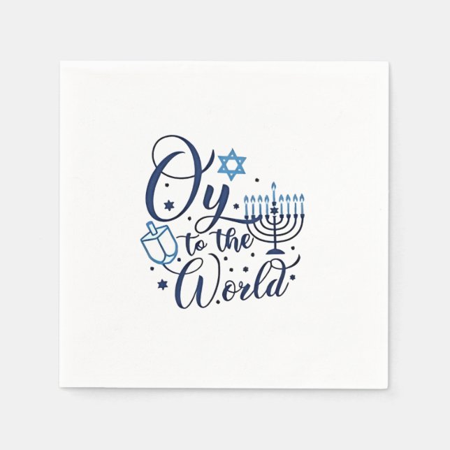 Oy to the World Hanukkah Jewish Funny  Napkins (Front)