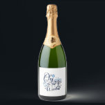 Oy to the World Hanukkah Jewish Funny  Sparkling Wine Label<br><div class="desc">Jewish holiday humor,  Hanukkah 2025,  menorah celebration,  oy vey joke,  Hanukkah pun,  Jewish Christmas parody,  holiday season Jewish humor,  festive Jewish saying,  menorah tee</div>