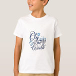 Oy to the World Hanukkah Jewish Funny  T-Shirt<br><div class="desc">Jewish holiday humor,  Hanukkah 2025,  menorah celebration,  oy vey joke,  Hanukkah pun,  Jewish Christmas parody,  holiday season Jewish humor,  festive Jewish saying,  menorah tee</div>