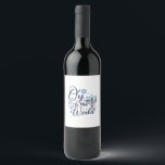 Oy to the World Hanukkah Jewish Funny  Wine Label<br><div class="desc">Jewish holiday humor,  Hanukkah 2025,  menorah celebration,  oy vey joke,  Hanukkah pun,  Jewish Christmas parody,  holiday season Jewish humor,  festive Jewish saying,  menorah tee</div>