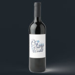 Oy to the World Hanukkah Jewish Funny  Wine Label<br><div class="desc">Jewish holiday humor,  Hanukkah 2025,  menorah celebration,  oy vey joke,  Hanukkah pun,  Jewish Christmas parody,  holiday season Jewish humor,  festive Jewish saying,  menorah tee</div>