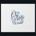 Oy to the World Hanukkah Jewish Funny  Wrapping Paper<br><div class="desc">Jewish holiday humor,  Hanukkah 2025,  menorah celebration,  oy vey joke,  Hanukkah pun,  Jewish Christmas parody,  holiday season Jewish humor,  festive Jewish saying,  menorah tee</div>