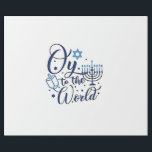 Oy to the World Hanukkah Jewish Funny  Wrapping Paper<br><div class="desc">Jewish holiday humor,  Hanukkah 2025,  menorah celebration,  oy vey joke,  Hanukkah pun,  Jewish Christmas parody,  holiday season Jewish humor,  festive Jewish saying,  menorah tee</div>