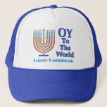 Oy-To-The-World-Happy-Hanukkah Trucker Hat<br><div class="desc">Oy To The World - Happy Hanukkah</div>