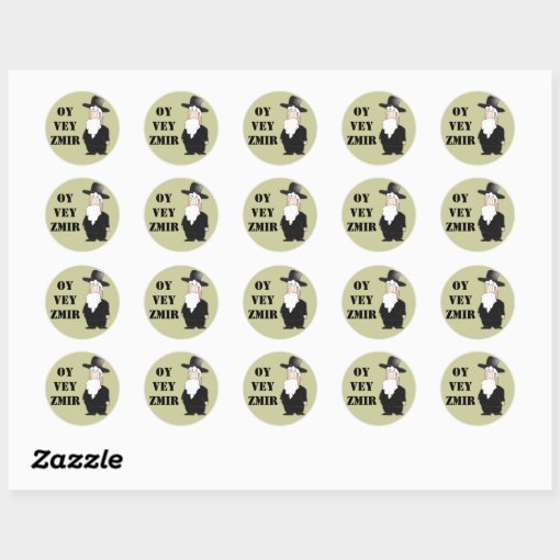 Cartoon Jewish Rabbi Sticker Oy Vey Funny Jewish rabbi - cool cartoon Classic Round Sticker | Zazzle