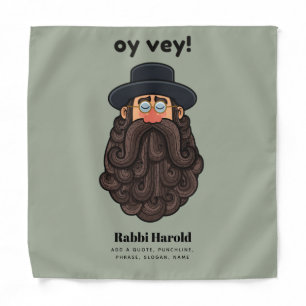 OY VEY! Funny RABBI Peronalized Bandana