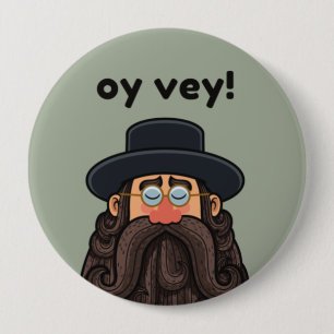 OY VEY! Funny RABBI Peronalized Button