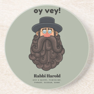 OY VEY! Funny RABBI Peronalized Coaster