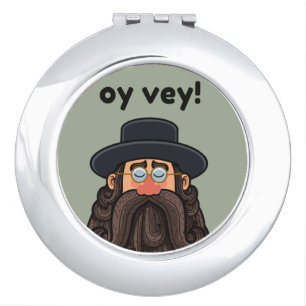OY VEY! Funny RABBI Peronalized Compact Mirror