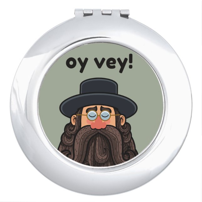 OY VEY! Funny RABBI Peronalized Compact Mirror (Front)