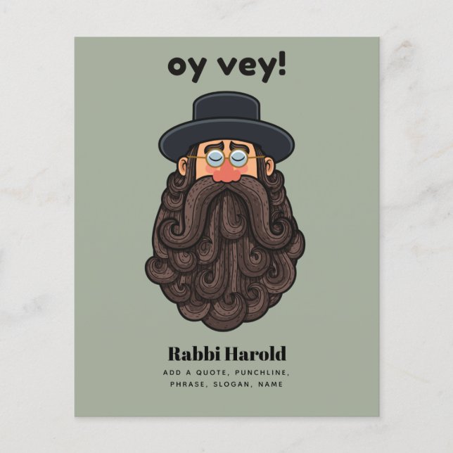 OY VEY! Funny RABBI Peronalized Flyer (Front)